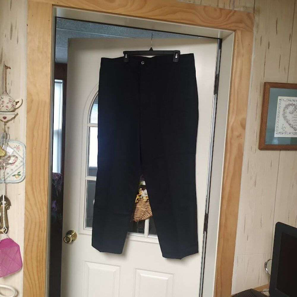 New Cross & Winsor Black Wrinkle Resistant Easy Care Pants Size Men's 40/29